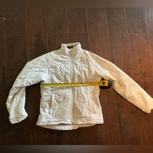 White Sierra Quilted Jacket with Brown Lining